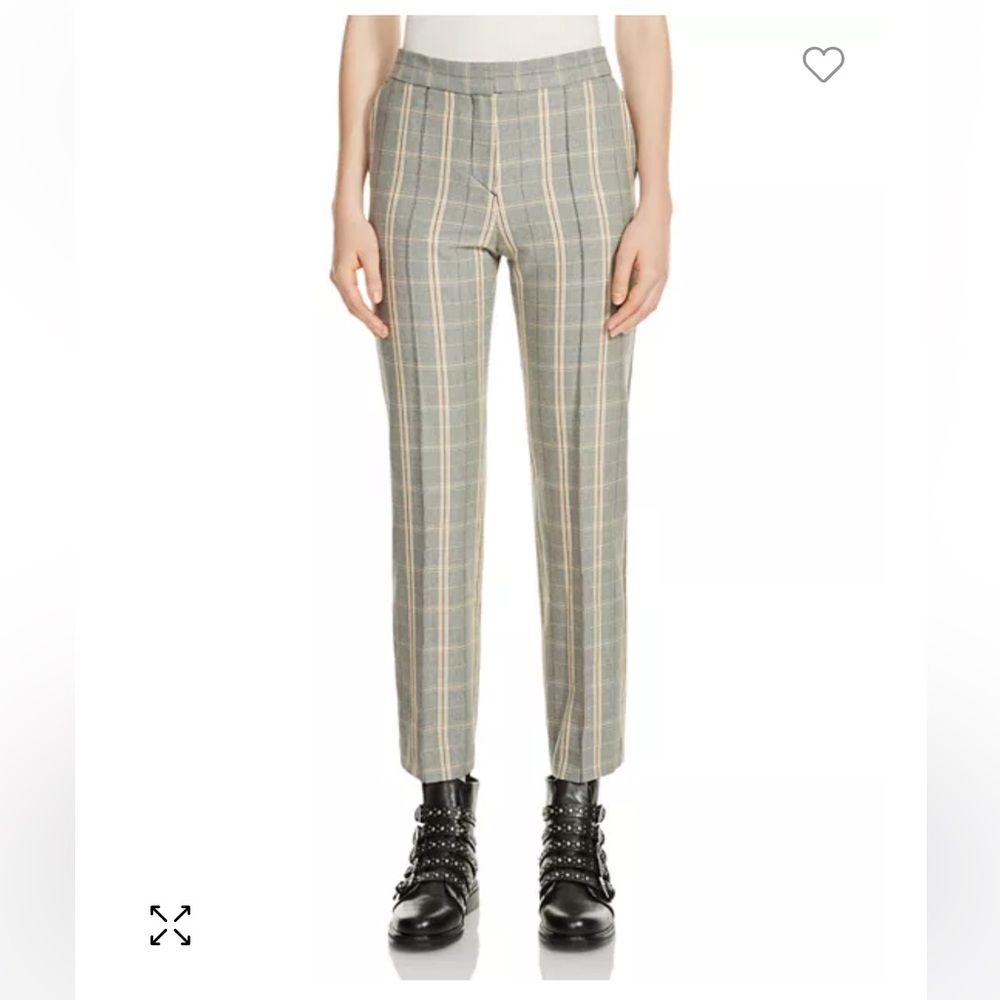 Maje Puya Cropped Plaid Pants